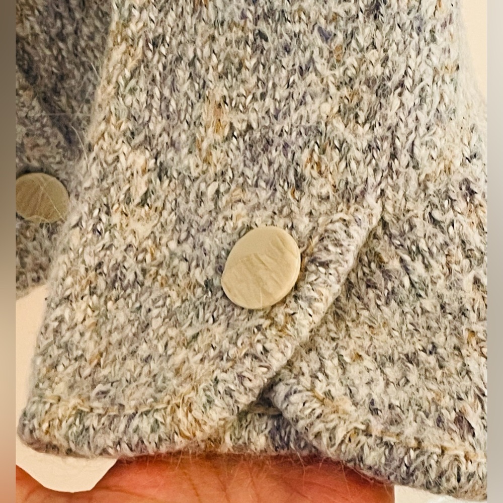 Comfy and Cozy ALPS Alpaca Blend Blue-Grey Button Cardigan Sweater Size Small - Picture 5 of 9